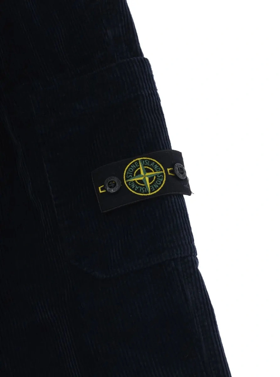 Pantaloni Stone Island albastri din bumbac - Img 3