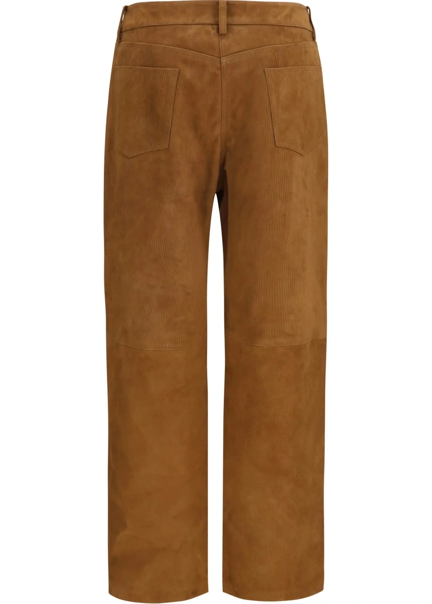 Pantaloni Straight-leg corduroy-effect leather Pants - Img 2