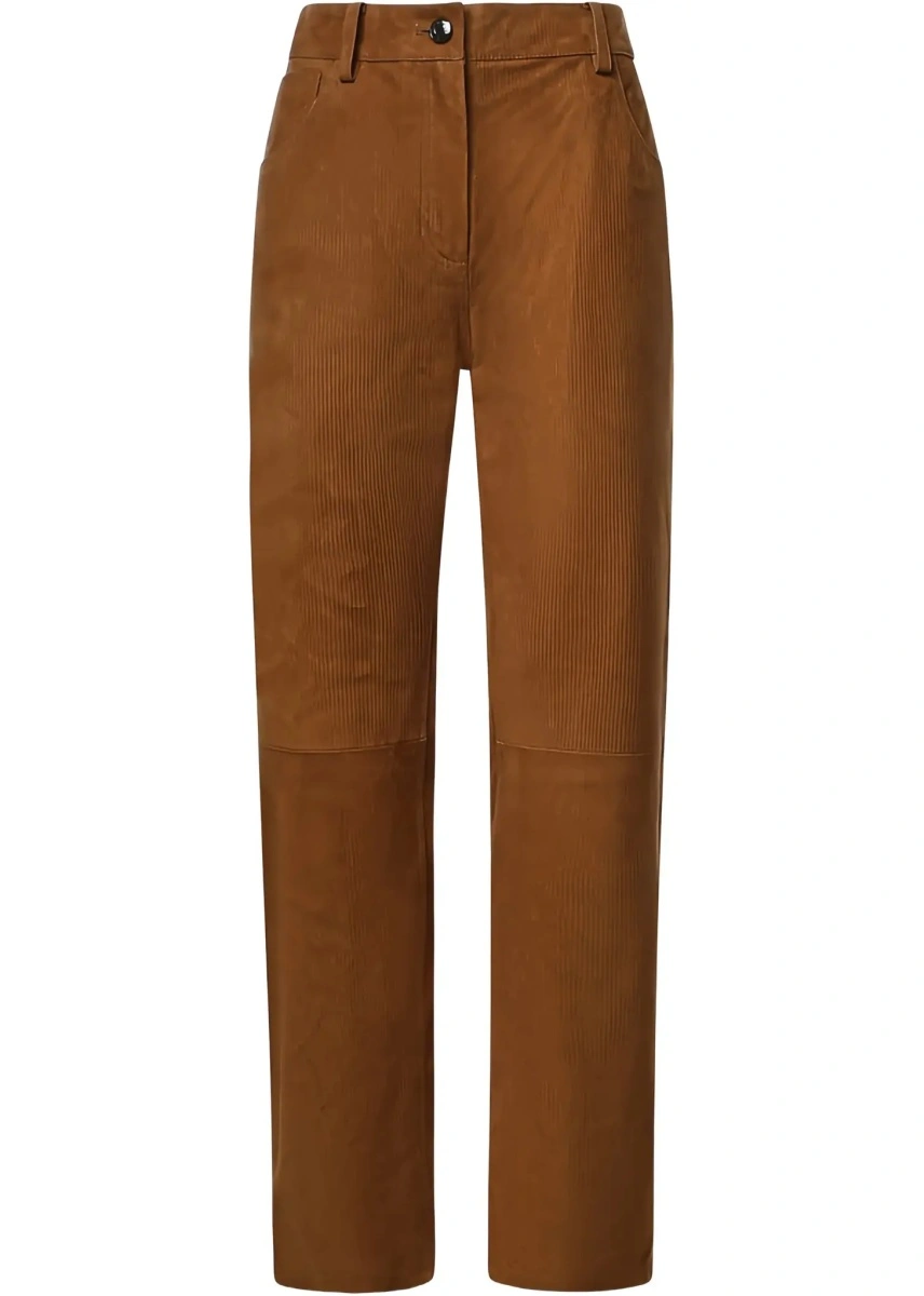 Pantaloni Straight-leg corduroy-effect leather Pants - Img 6