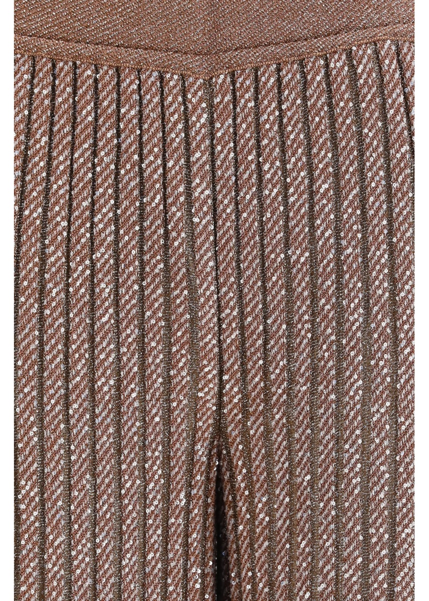 Pantaloni Tailored Pants in lamé viscose with sequins - Img 3