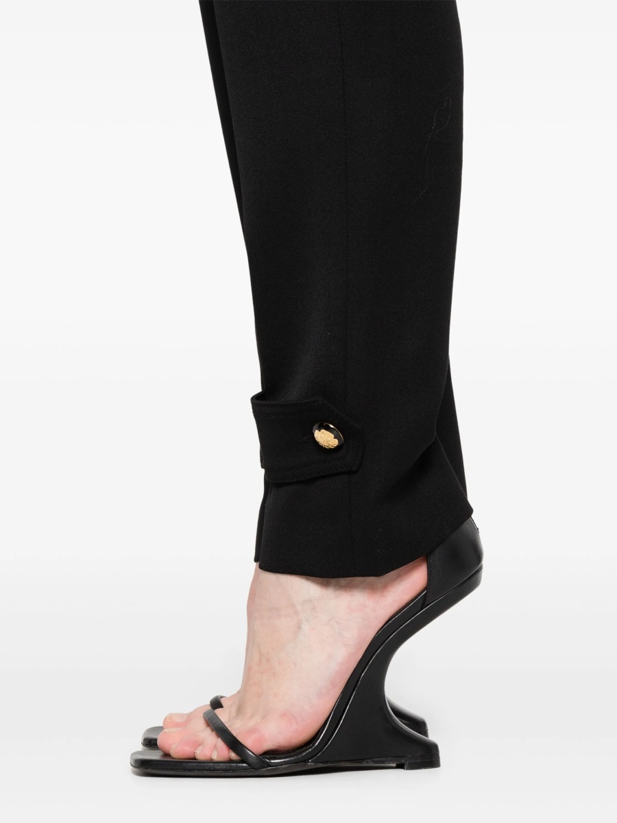 Pantaloni talie inalta Alexander McQueen negri din lana - Img 5