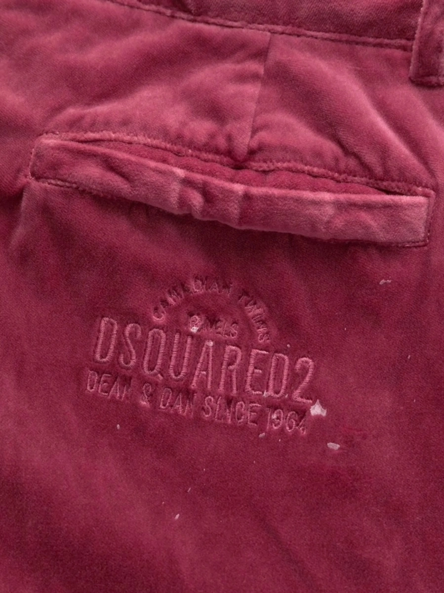 Pantaloni talie inalta DSQUARED2 roz din fibre metalice si bumbac - Img 5