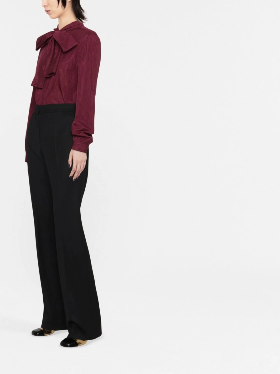 Pantaloni talie inalta Moschino negri din lana - Img 3