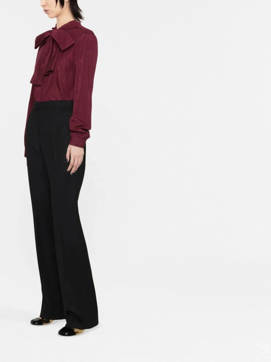 Pantaloni talie inalta Moschino negri din lana - Img 3