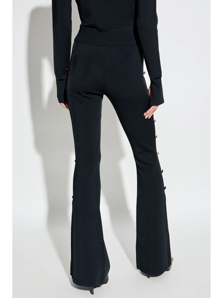 Pantaloni talie inalta Versace Jeans Couture negri - Img 4