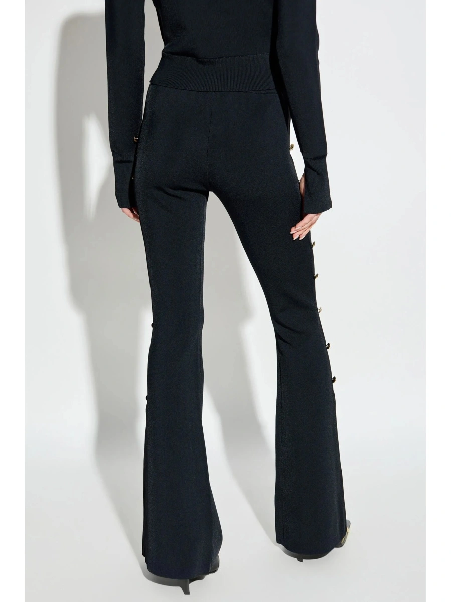 Pantaloni talie inalta Versace Jeans Couture negri - Img 4