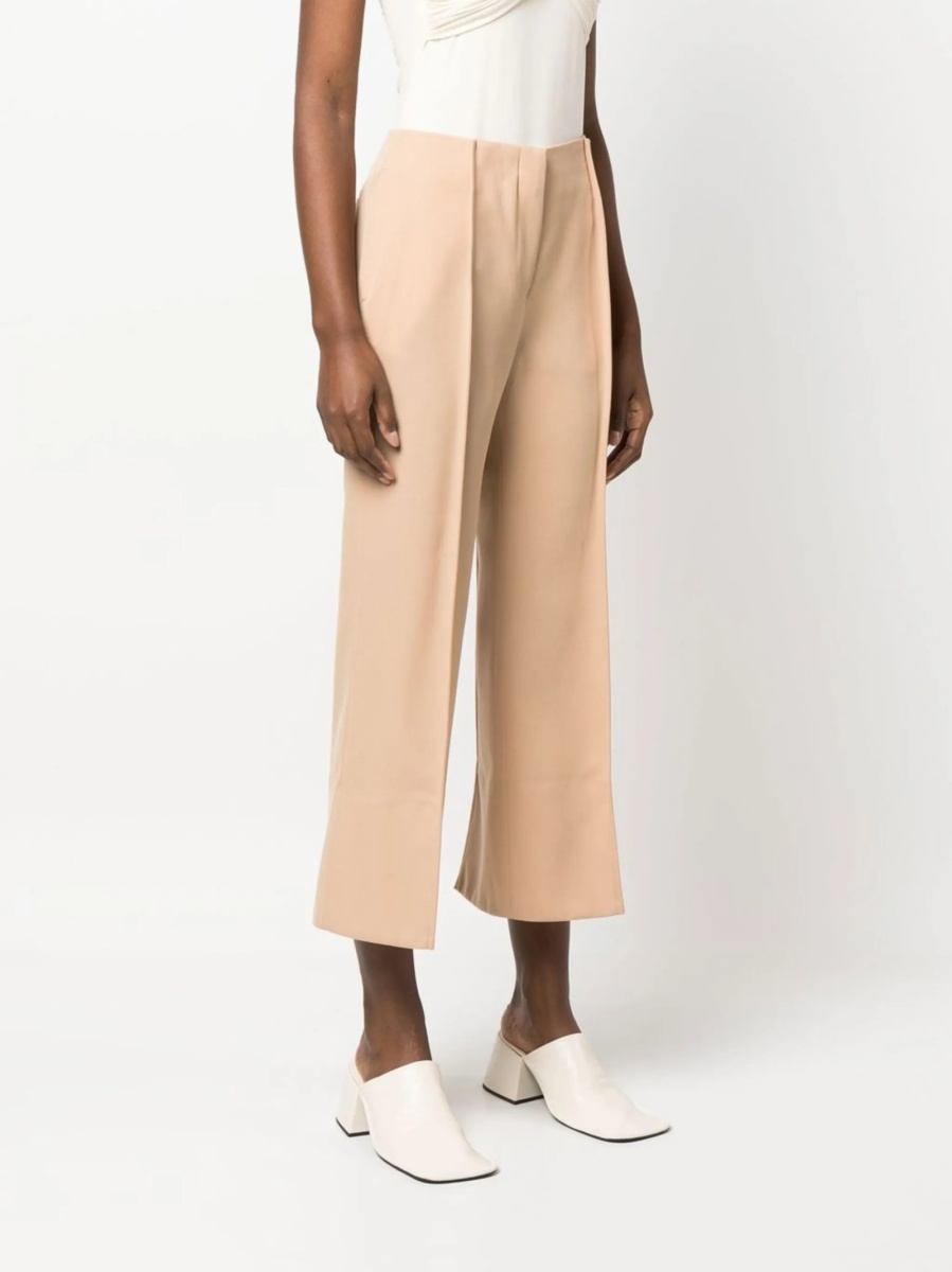 Pantaloni trei sferturi Jil Sander neutri din lana - Img 3