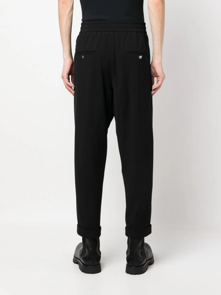 Pantaloni tur lasat Balmain negri din elastan si poliamida - Img 4