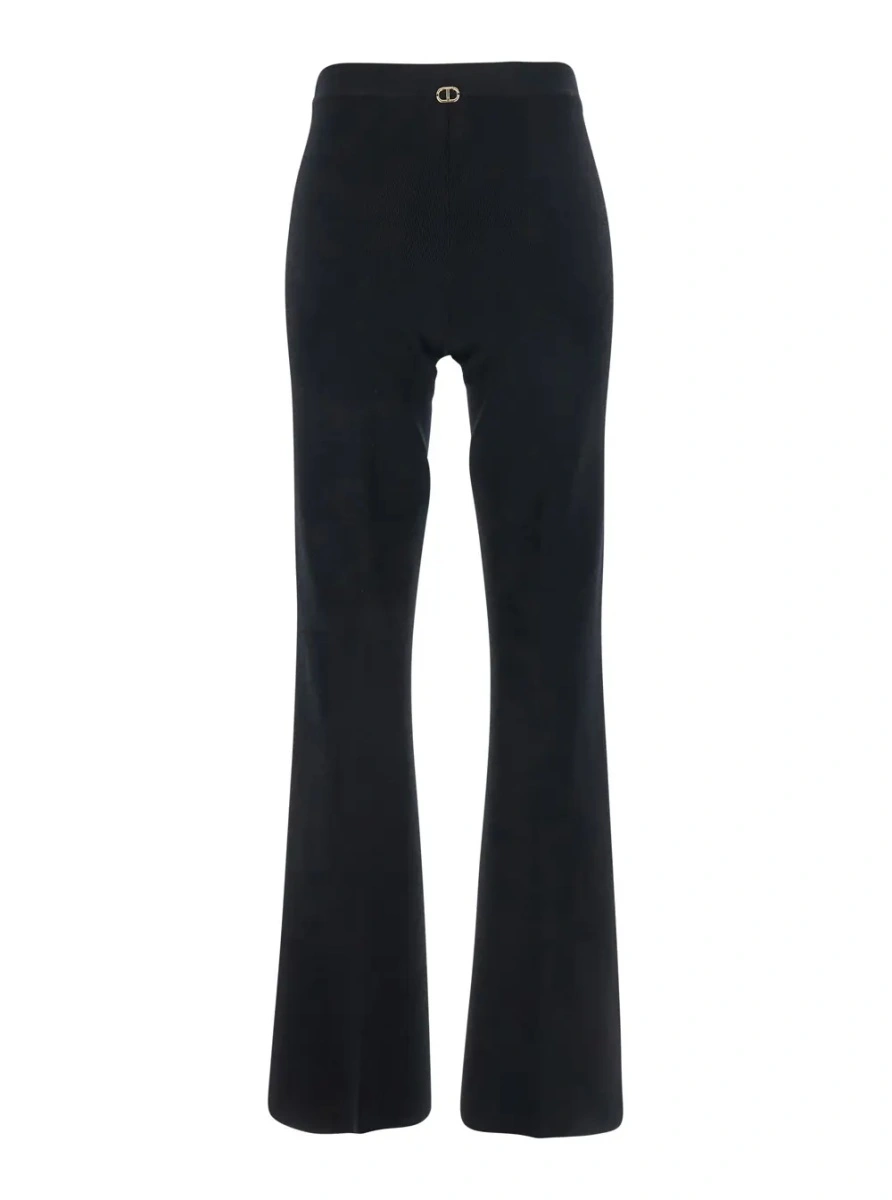 Pantaloni TWINSET negri din vascoza - Img 2