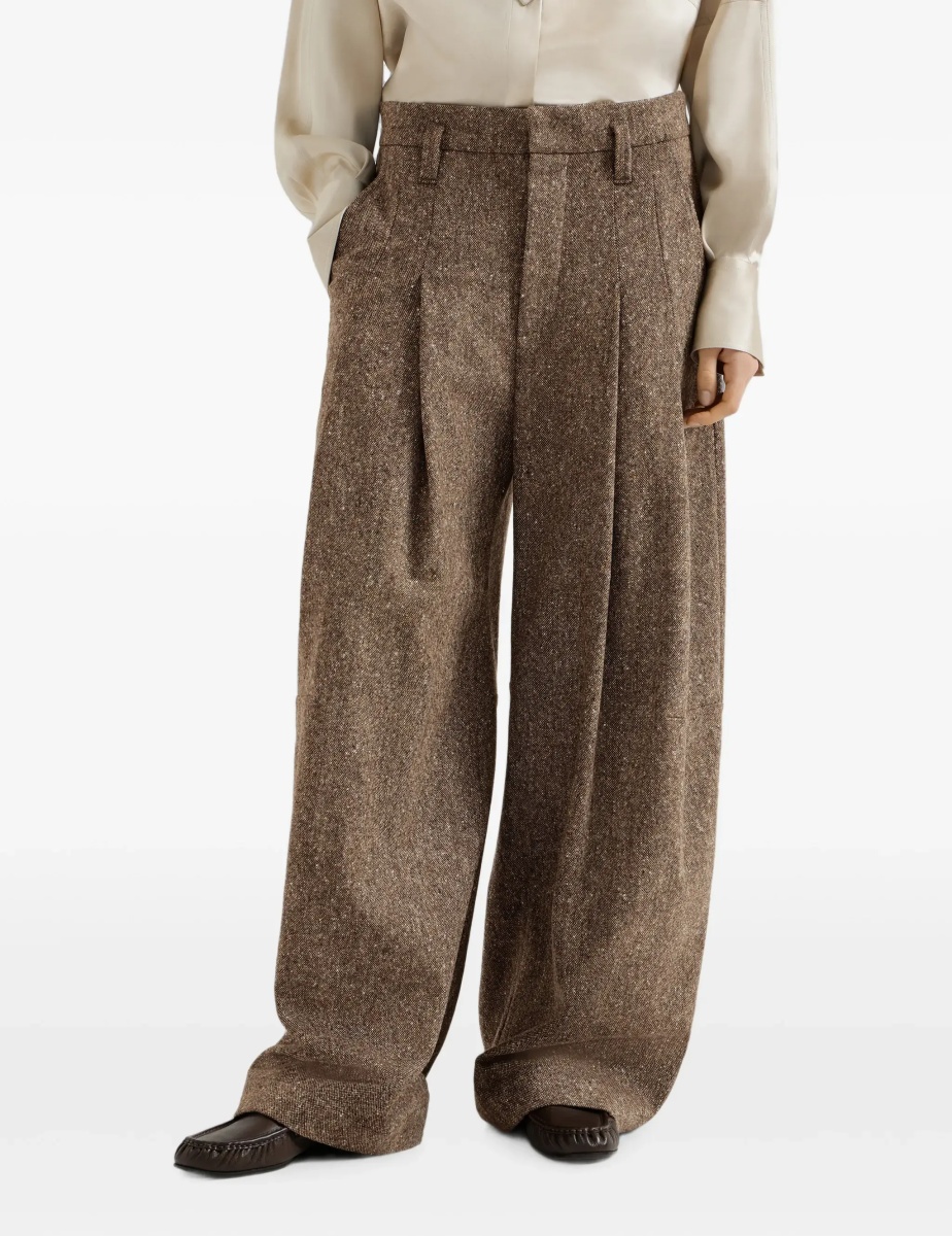 Pantaloni Virgin wool palazzo Pants with Monili detail - Img 6