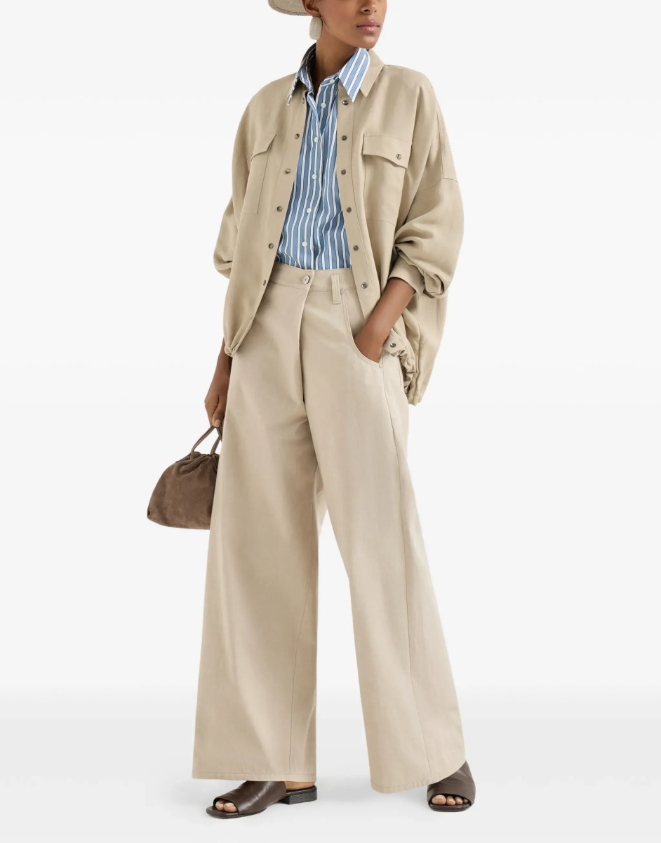 Pantaloni Wide-leg cotton Pants with monili - Img 4