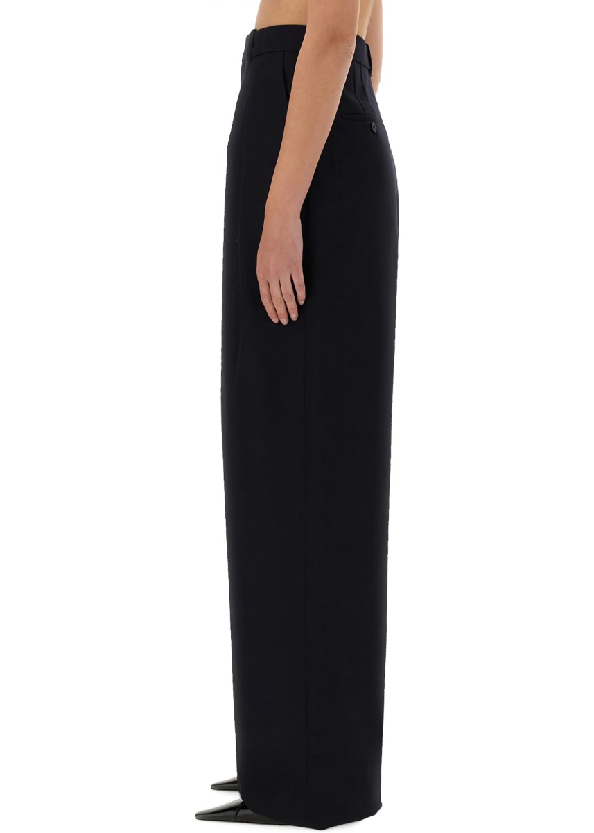 Pantaloni Wide-Leg Pants In Grain De Poudre - Img 4