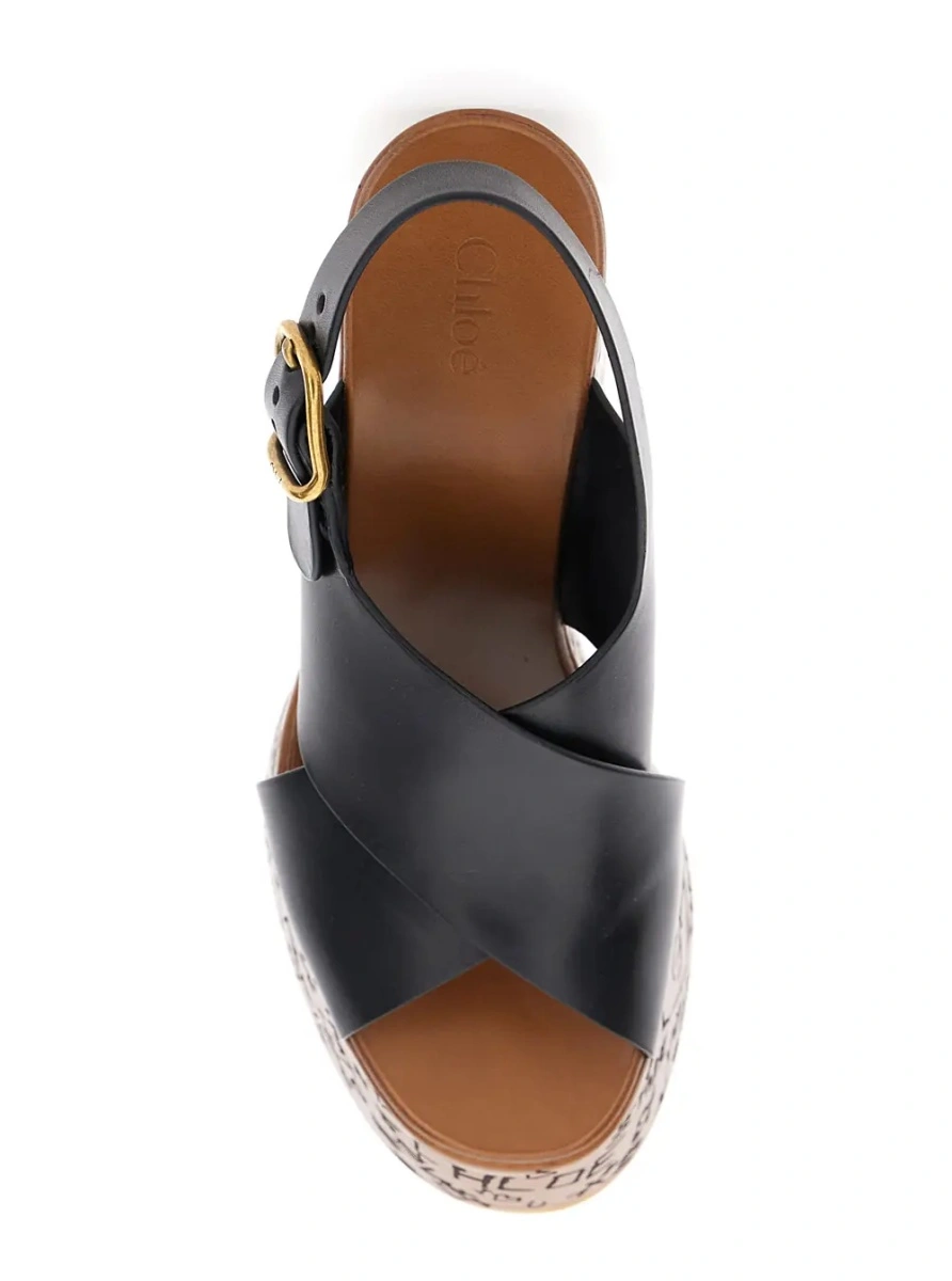 Pantofi cu platforma Chloe negri din piele - Img 4
