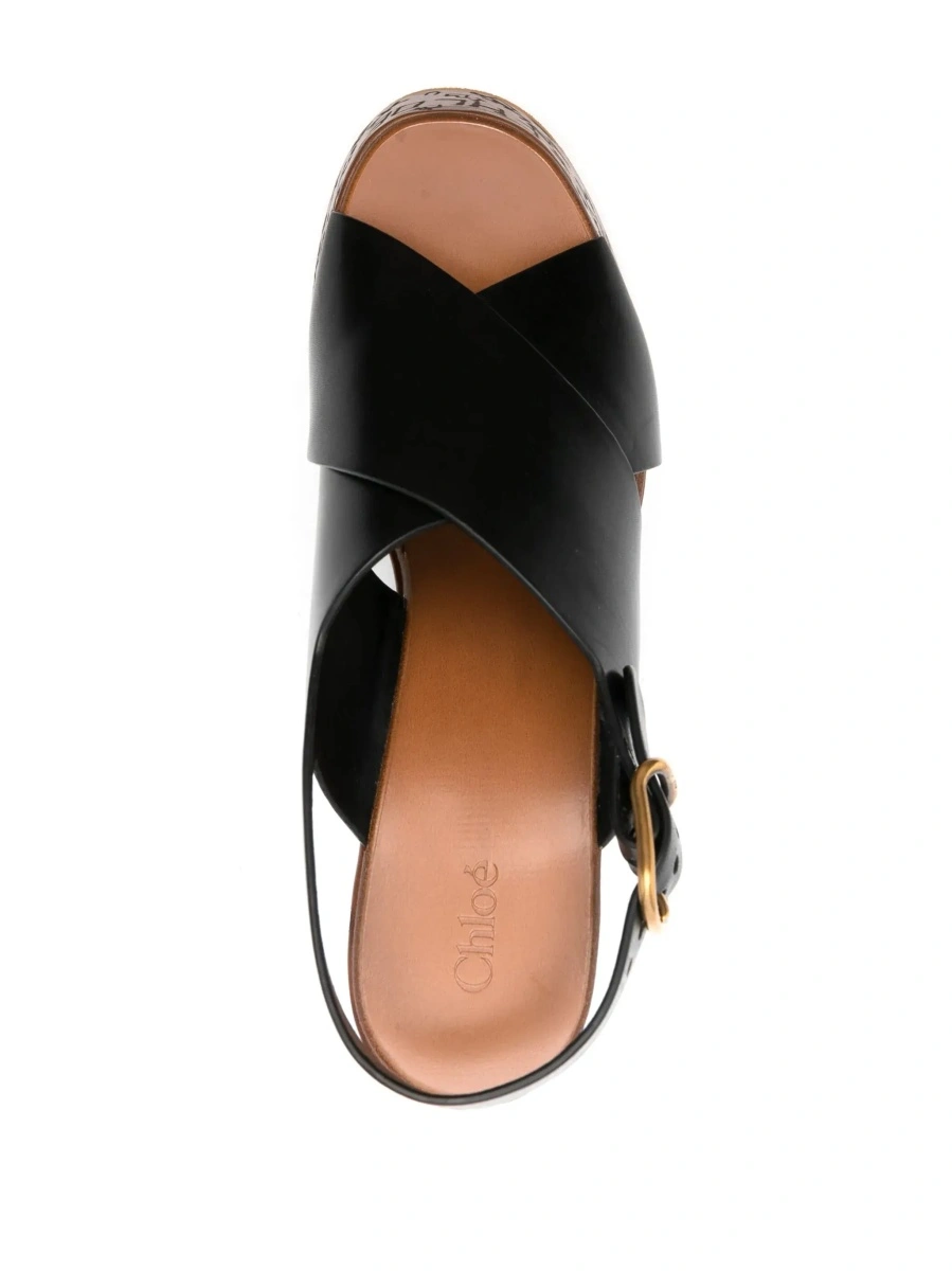 Pantofi cu platforma Chloe negri din piele - Img 7