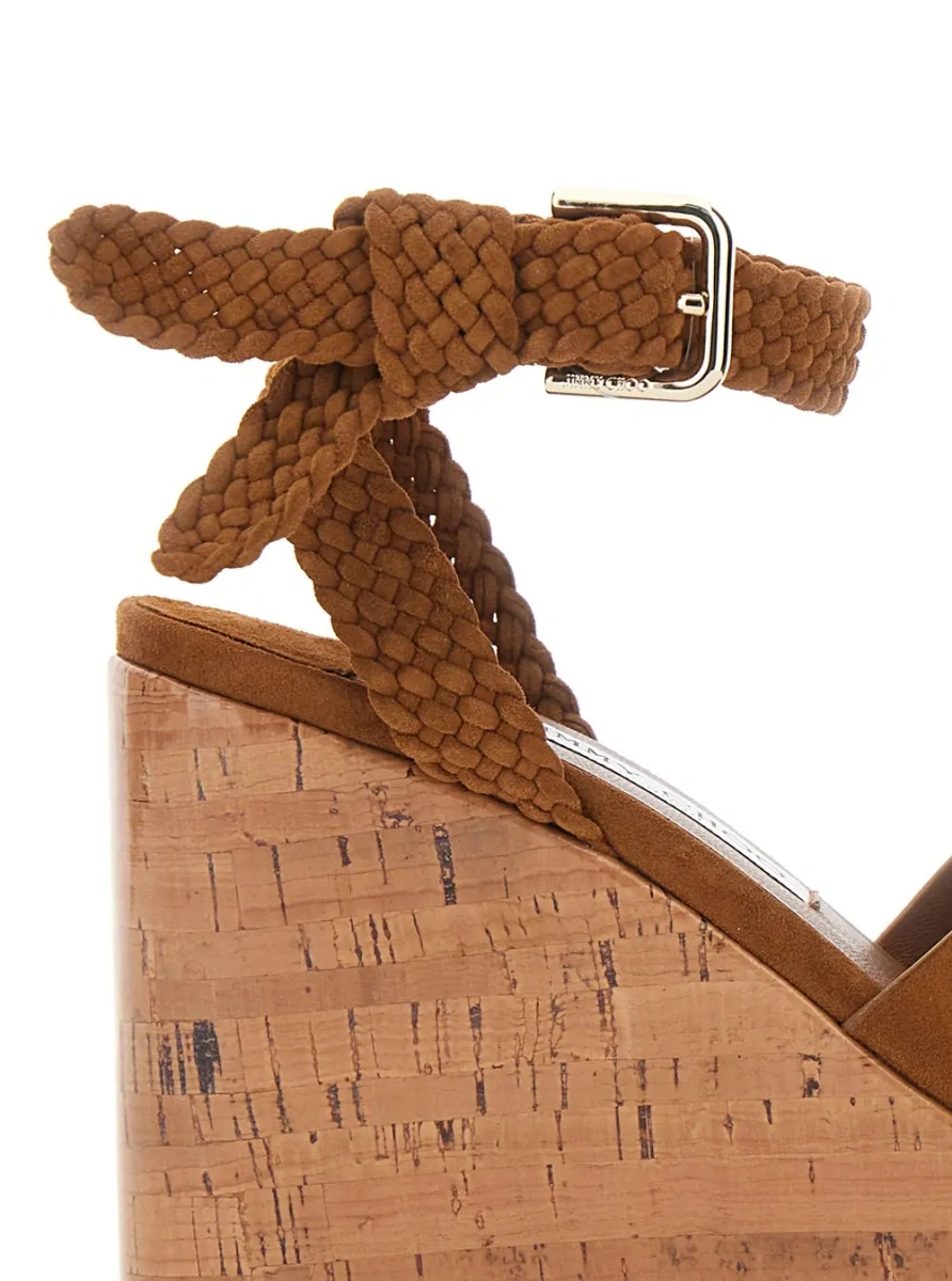 Pantofi cu platforma Jimmy Choo maro din piele - Img 4