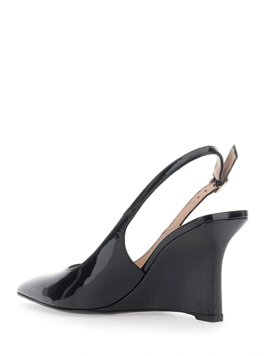 Pantofi cu platforma Stuart Weitzman negri din piele - Img 3