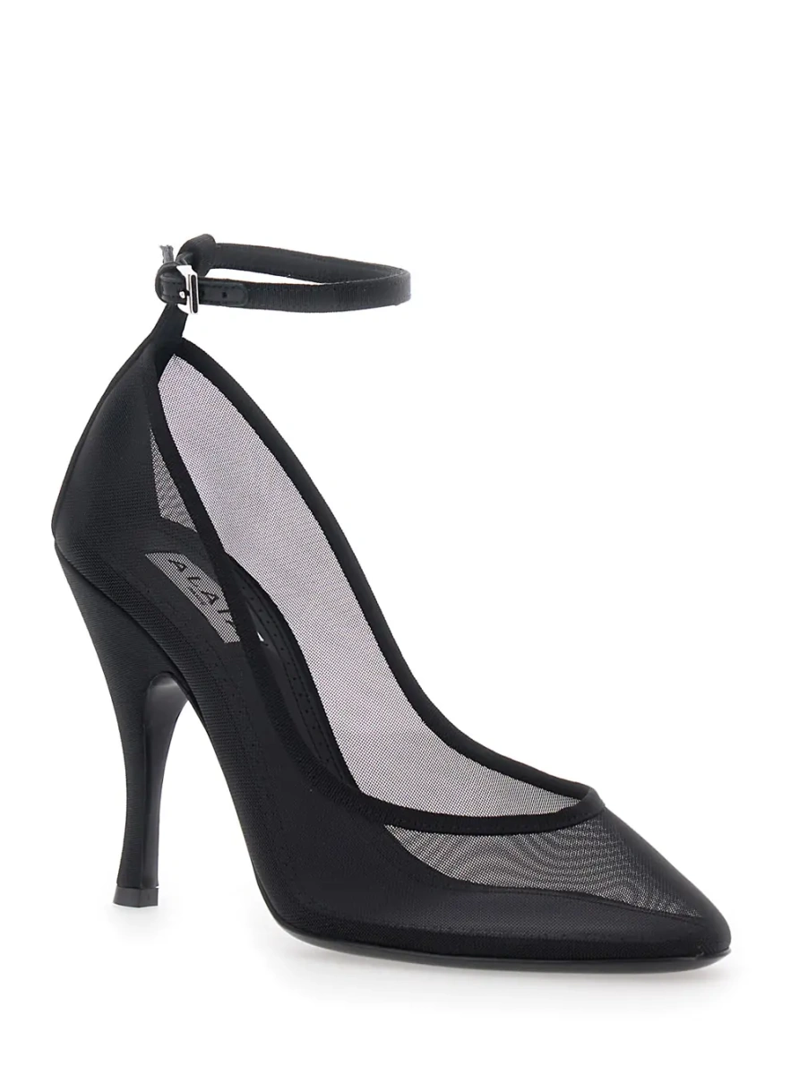 Pantofi cu toc Alaïa negri din piele - Img 2