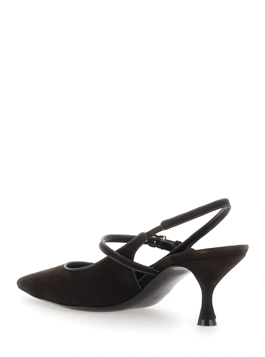 Pantofi cu toc Dolce &amp; Gabbana maro din piele intoarsa - Img 2