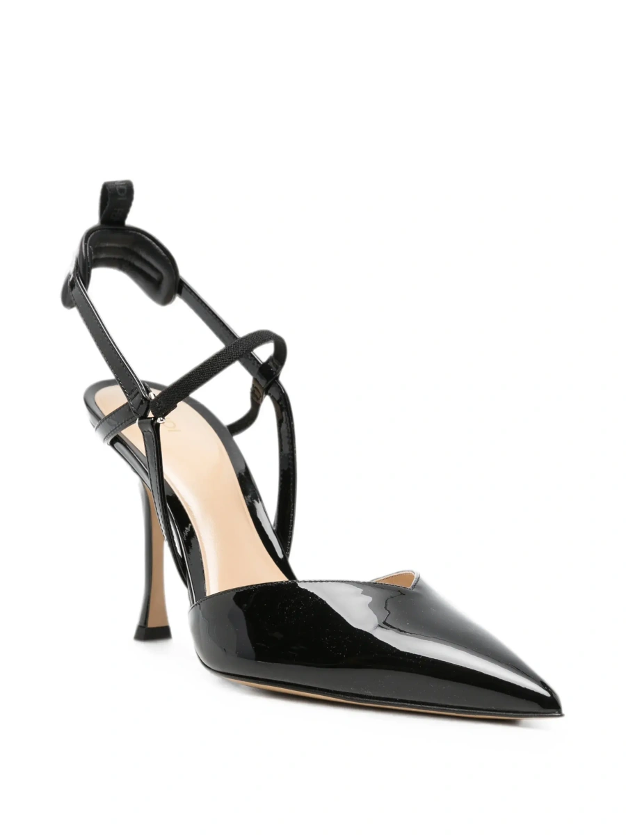 Pantofi cu toc Fendi negri din piele - Img 5
