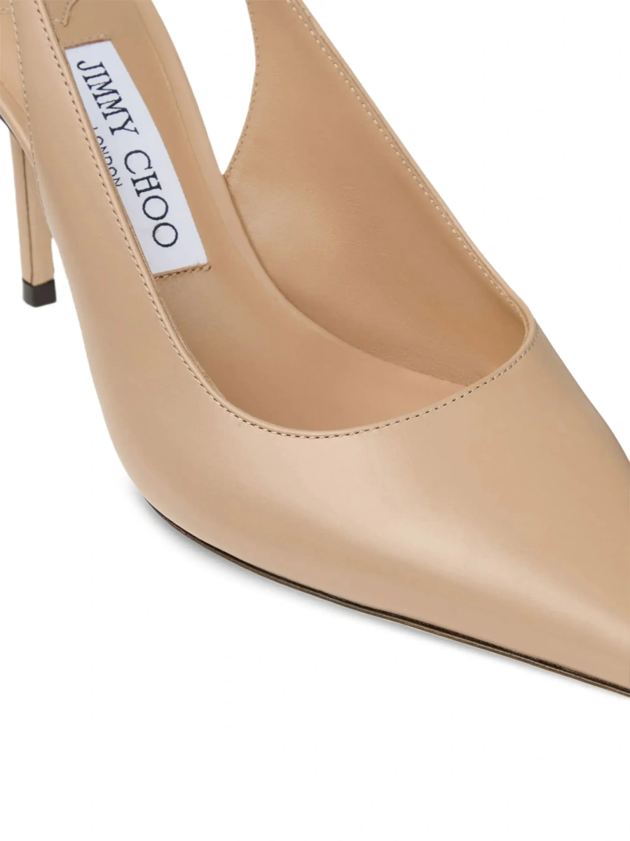 Pantofi cu toc Jimmy Choo bej din piele - Img 8