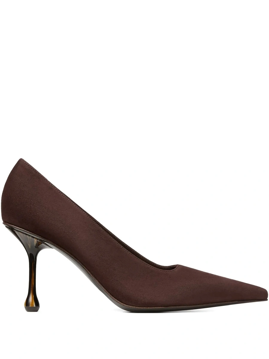 Pantofi cu toc Jimmy Choo maro din piele intoarsa 'Ixia' - Img 10