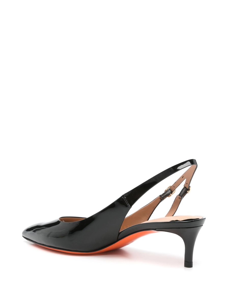 Pantofi cu toc Santoni negri din piele - Img 3