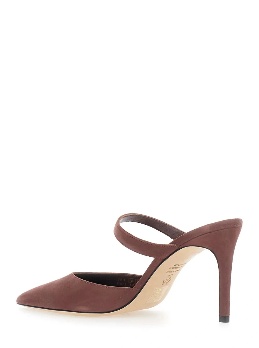 Pantofi cu toc Stuart Weitzman maro din piele - Img 3