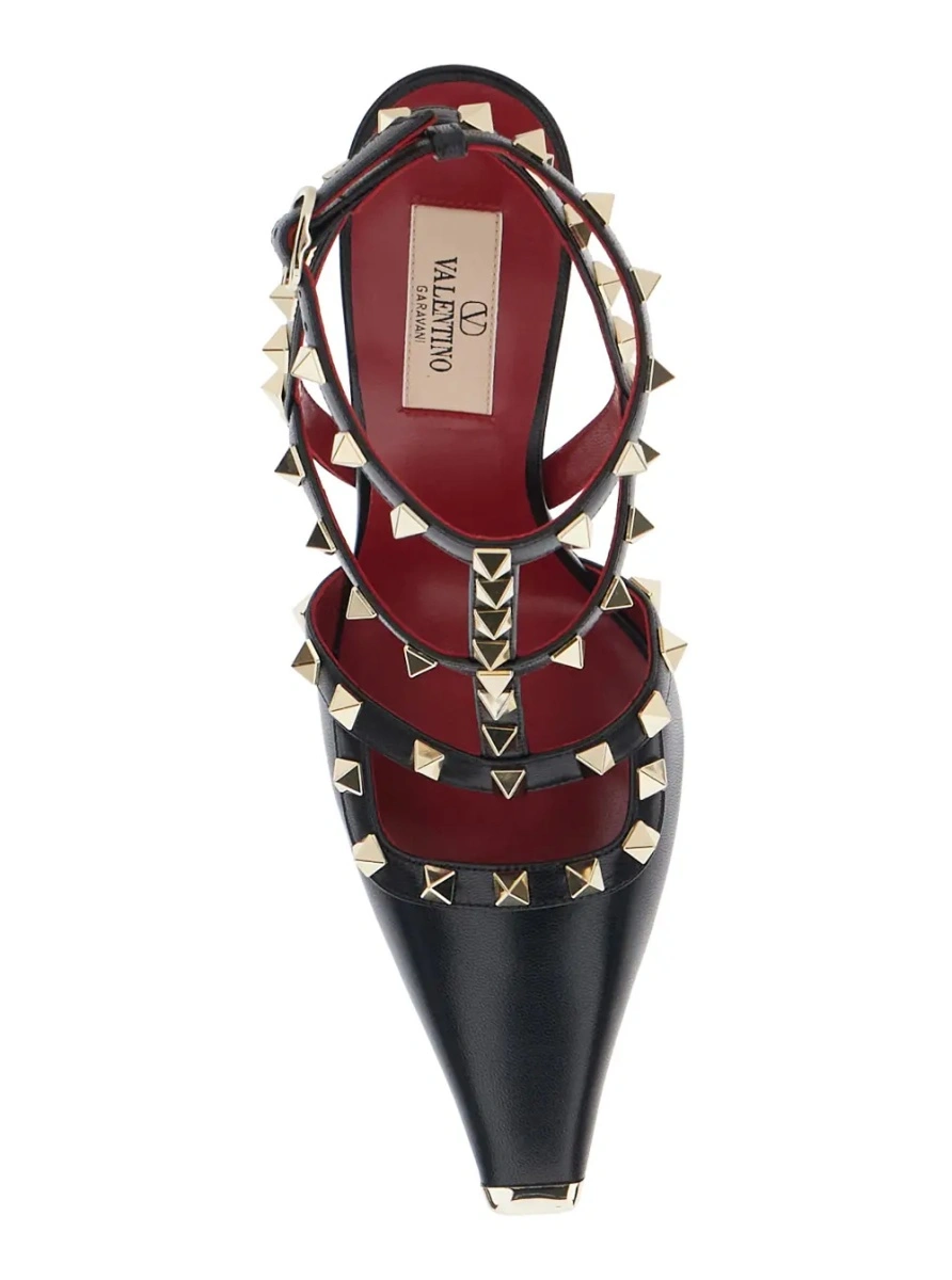 Pantofi cu toc Valentino Garavani 'Rockstud' negri din piele - Img 4