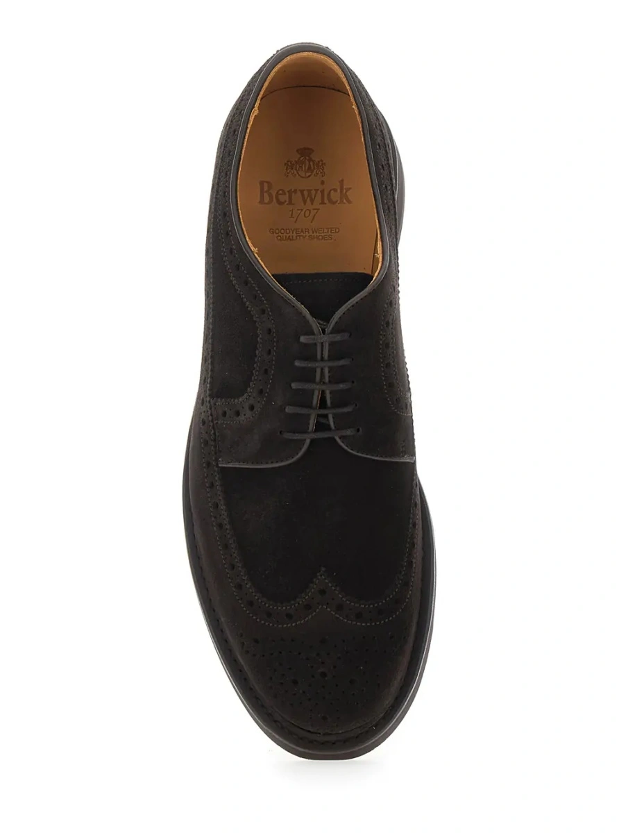 Pantofi eleganti BERWICK maro din piele intoarsa - Img 4