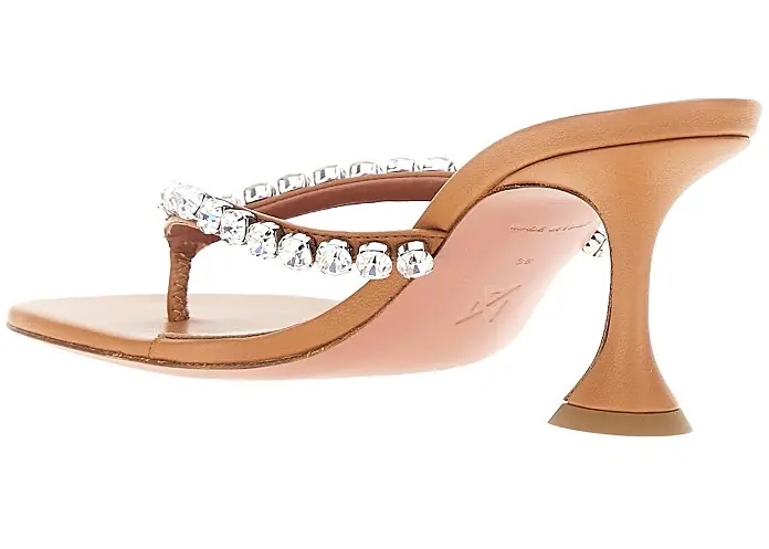 Pantofi 'Gigi' nappa leather heeled thongs - Img 3