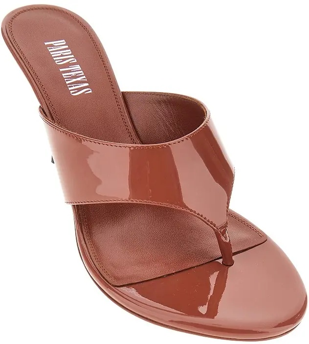 Pantofi 'Lidia' patent-leather thong mules - Img 2
