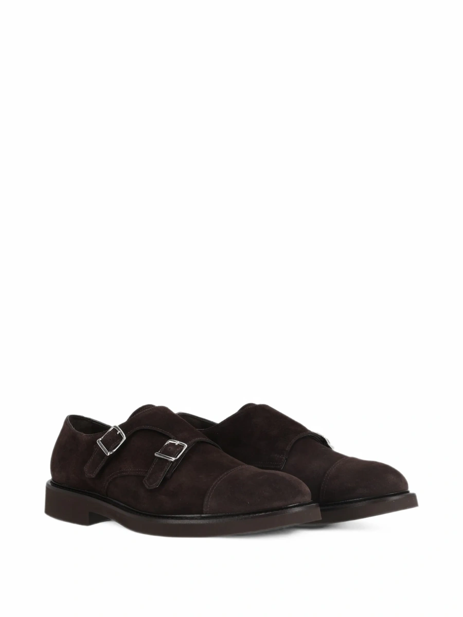 Pantofi Monkstrap Doucal's maro din piele - Img 2