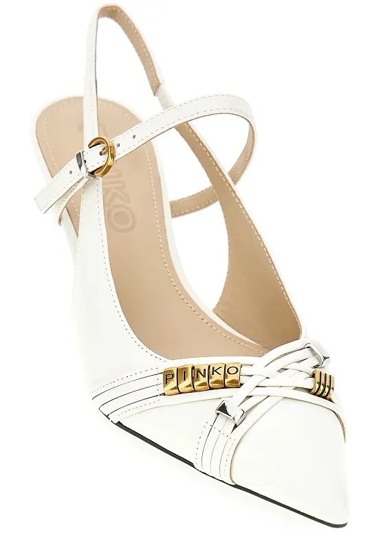 Pantofi Nappa leather slingback pumps with charms - Img 2