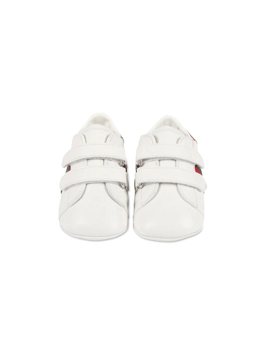 Pantofi premergatori Gucci albi din piele - Img 2