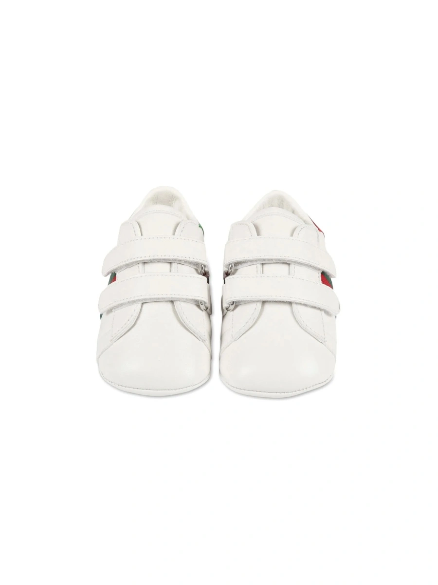 Pantofi premergatori Gucci albi din piele - Img 2
