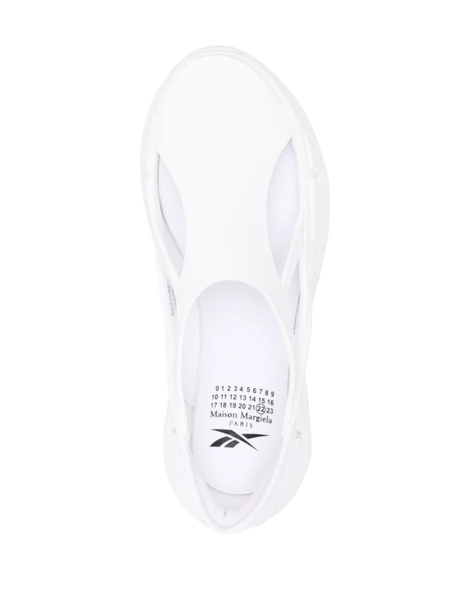Pantofi slip-on MAISON MARGIELA X REEBOK albi din cauciuc si material textil - Img 4