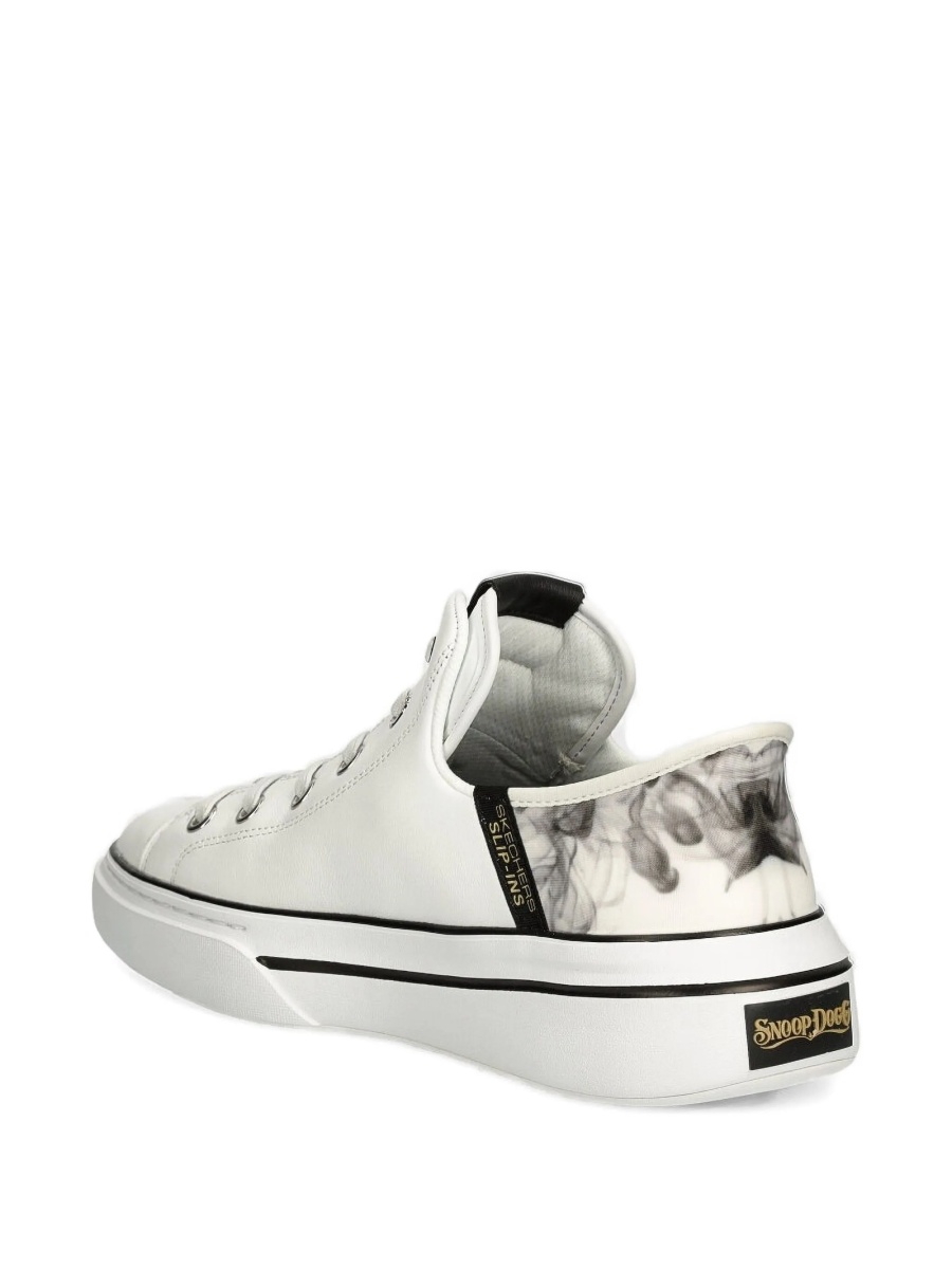Pantofi slip-on SKECHERS albi din piele si material textil - Img 2