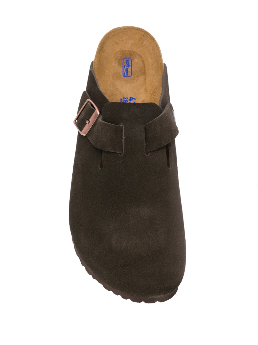 Papuci Birkenstock maro din piele intoarsa - Img 4