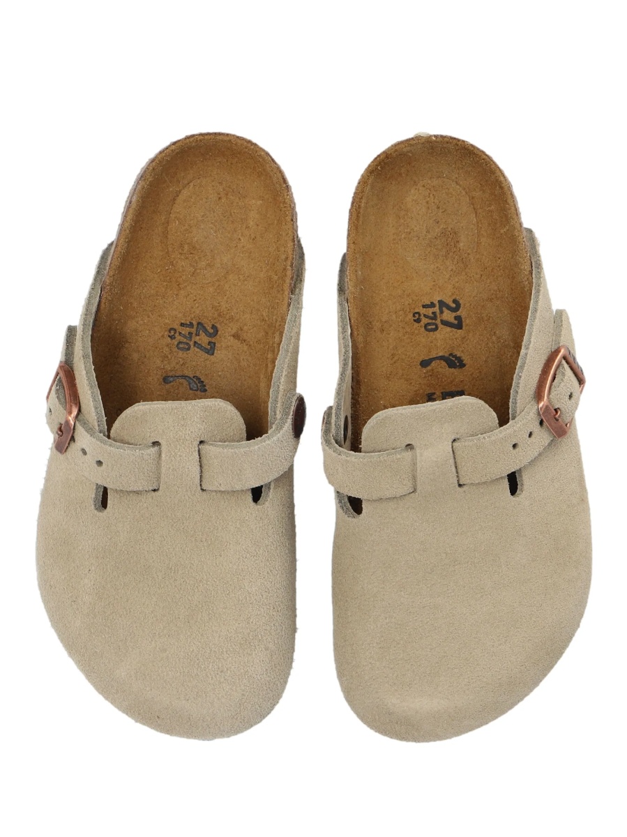 Papuci Birkenstock neutri din piele intoarsa - Img 4