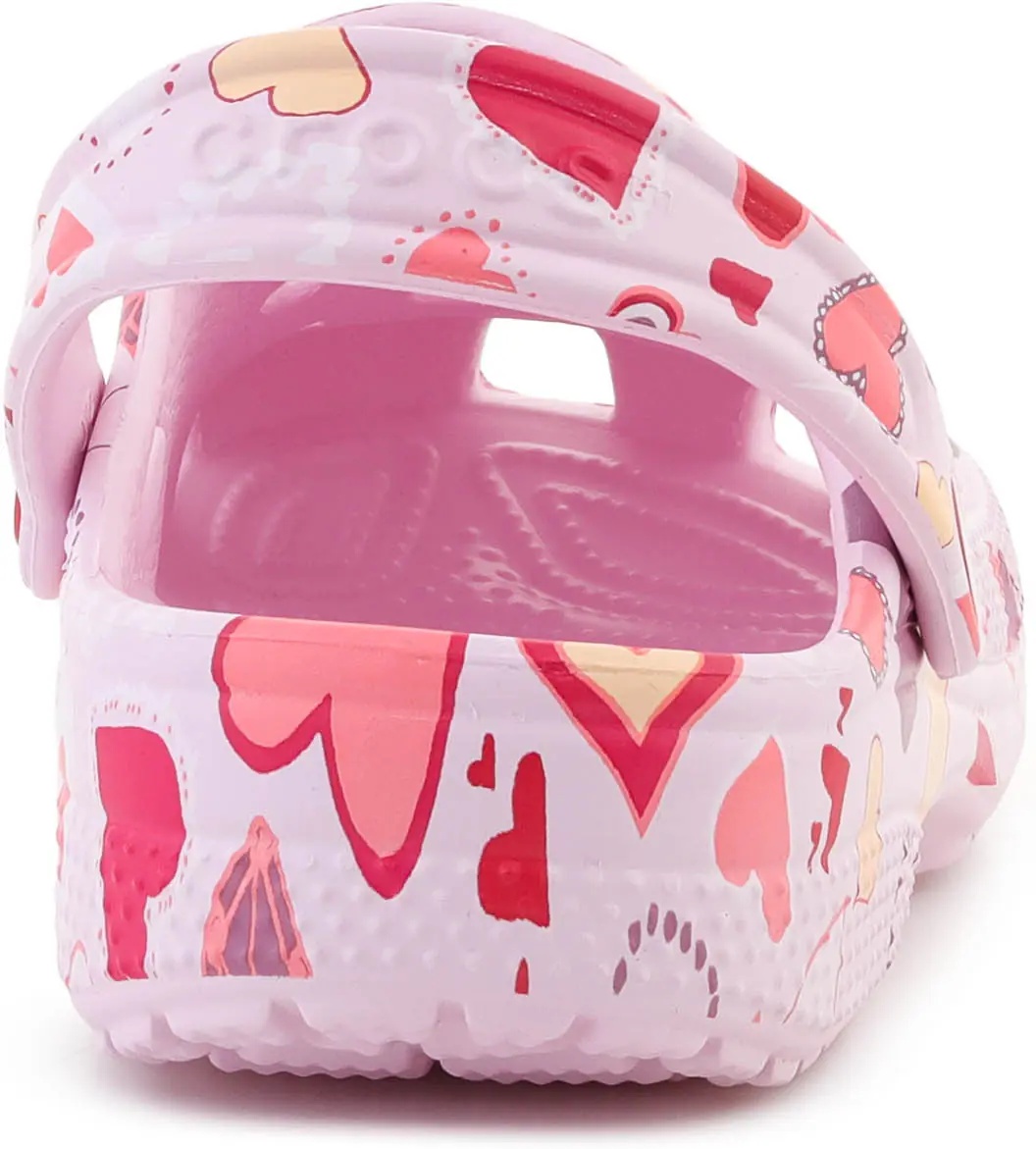 Papuci CLASSIC VDAY CLOG KIDS PINK MILK/HEARTS - Img 5