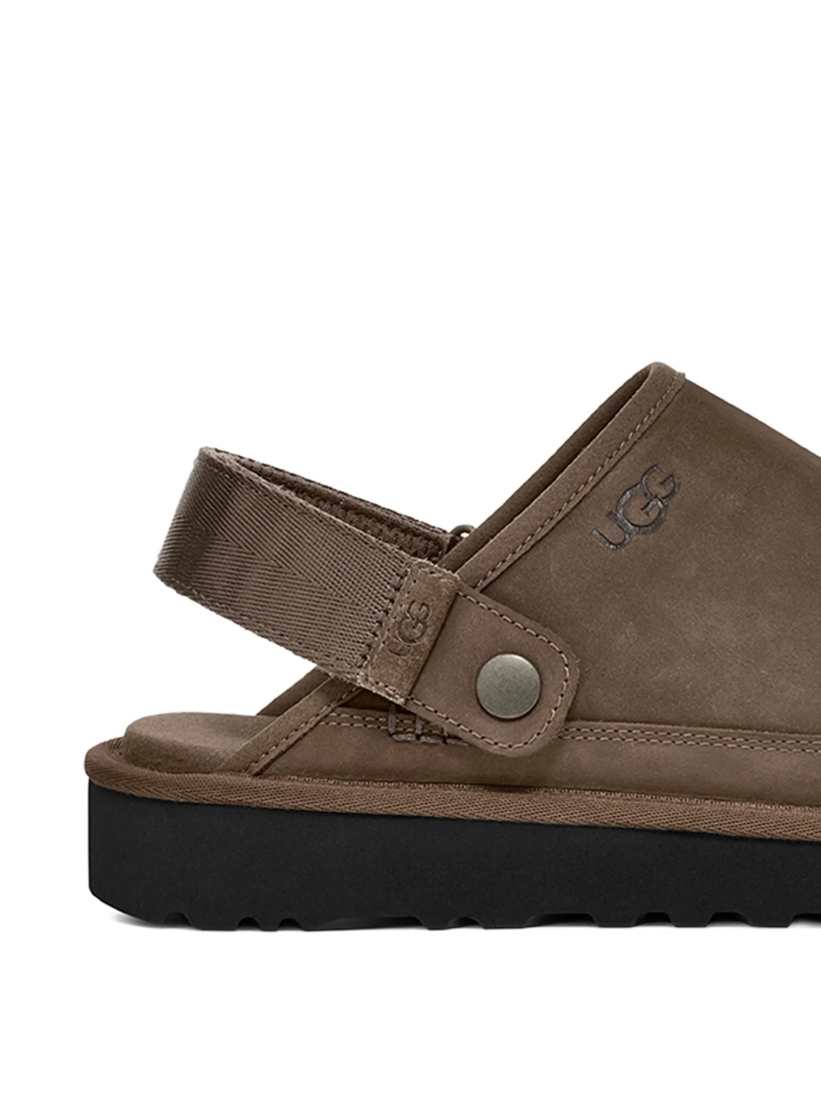 Papuci UGG maro din material textil si piele - Img 2