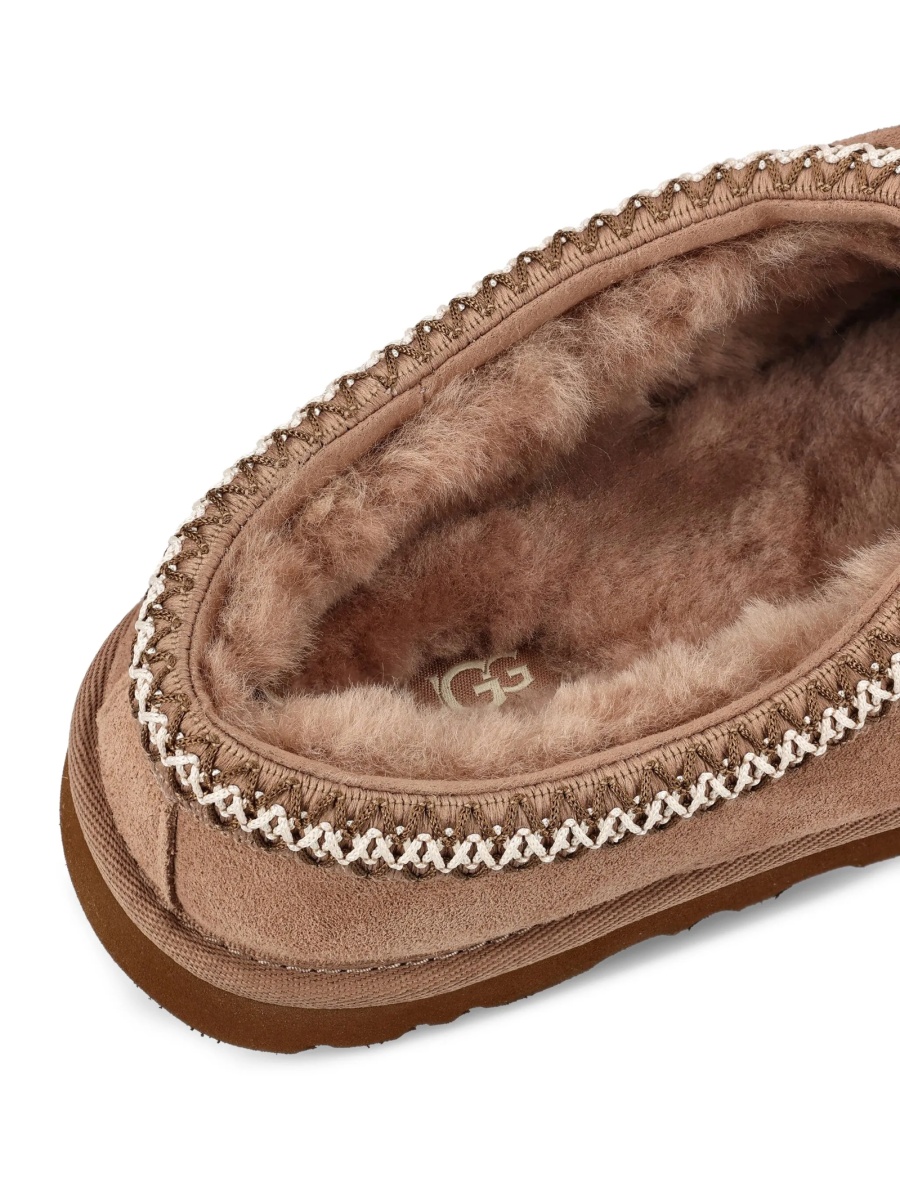 Papuci UGG neutri din material textil si piele intoarsa - Img 3