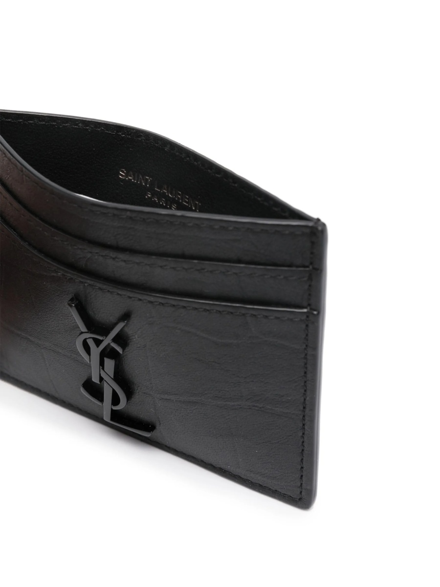 Portofel Saint Laurent negru din piele - Img 3