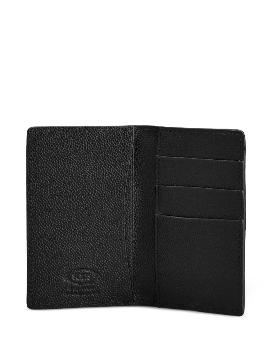 Portofele Black Cardholder with metallic logo lettering in grained leather man - Img 6