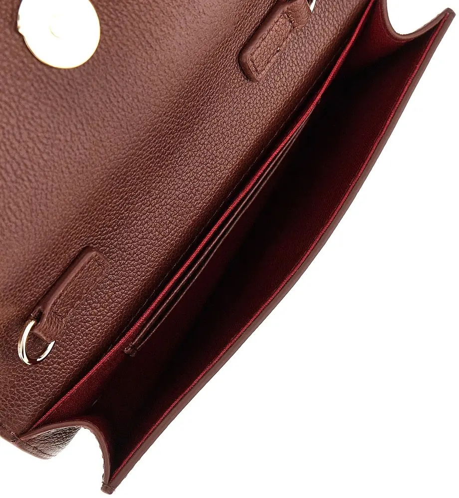 Portofele Grained leather clutch with chain - Img 3