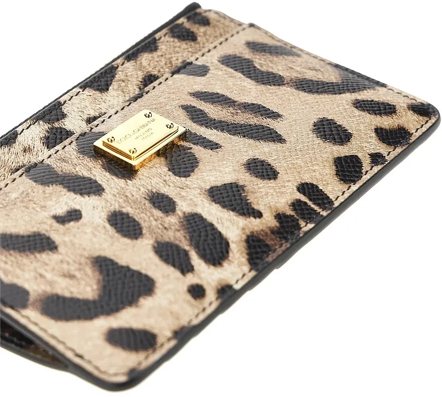 Portofele Leopard-print leather cardholder pouch - Img 3