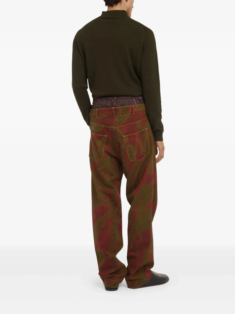 Pulover Bordeaux Turtleneck Sweater with Orb Logo Embroidered on the Front in Wool Blend Man - Img 5