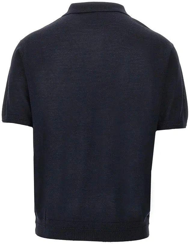 Pulover Emporio Armani albastru din lana si matase - Img 3