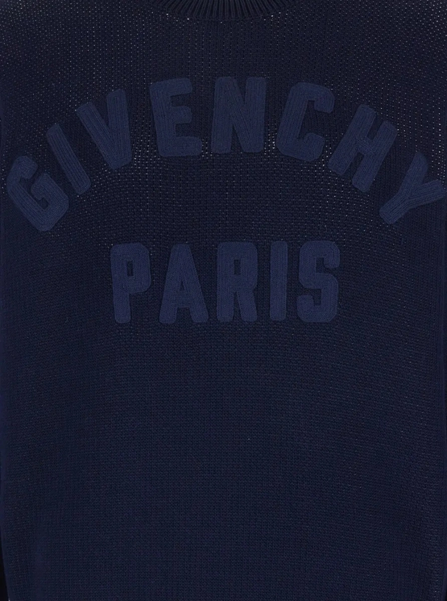Pulover Givenchy albastru din bumbac - Img 3