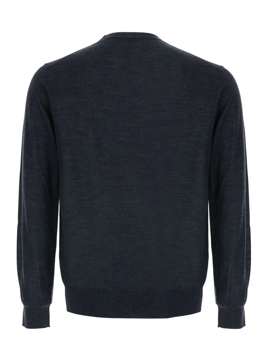 Pulover Gray Crew Neck Sweater in Wool for Men - Img 2